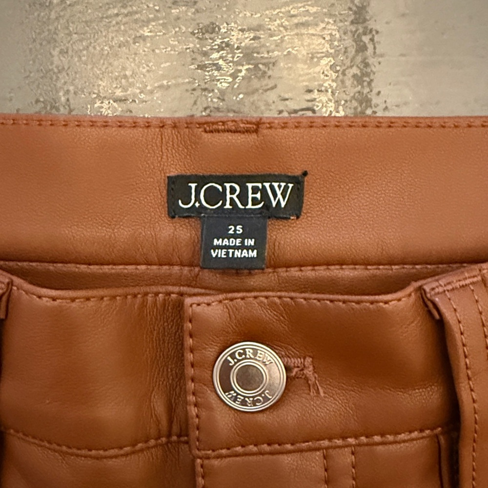 J. Crew slim wide leg faux leather pants - Picture 5 of 7
